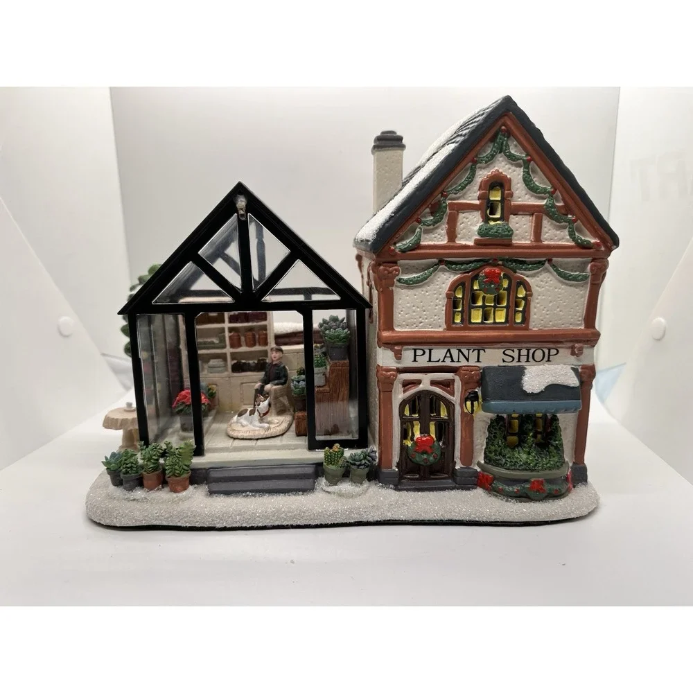 St. Nicholas Square Christmas Village Plant Shop Lighted Building‎ 2020 Tested